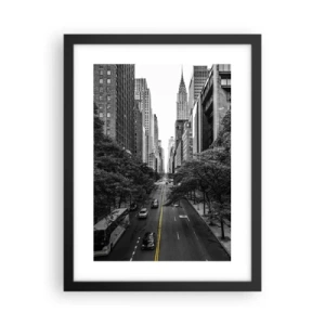 Póster en marco negro - Mañana de Nueva York - 30x40 cm