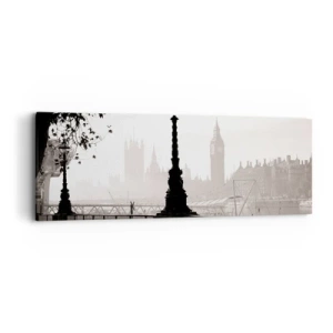 Cuadro sobre lienzo - Impresión de Imagen - La mañana de Londres - 90x30 cm
