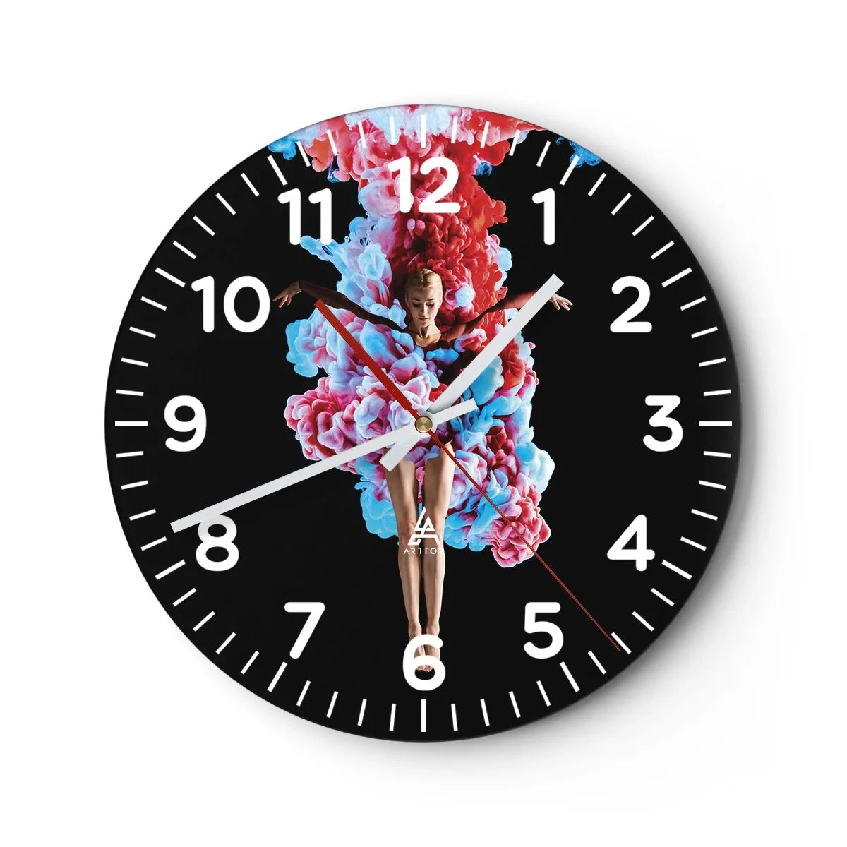 Reloj de pared - Reloj de vidrio - En plena floración - 30x30 cm
