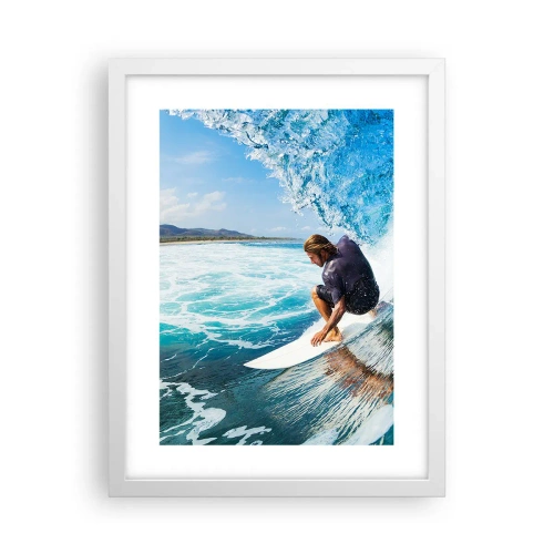 Póster en marco blanco - Bailando con las olas - 30x40 cm