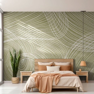 Fotomural personalizado Standard Eco - Abstracción intrincada en blanco - bohemia, Minimalismo, Pedazo