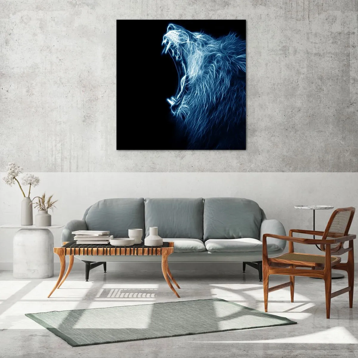 Cuadro sobre vidrio - Impresiones sobre Vidrio - La furia del rey - 60x60 cm