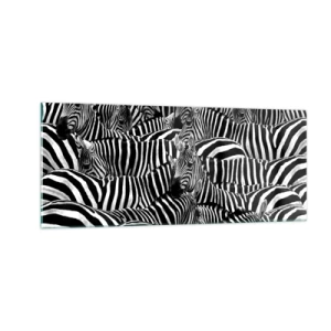 Cuadro sobre vidrio - Impresiones sobre Vidrio - Retrato a rayas - 100x40 cm