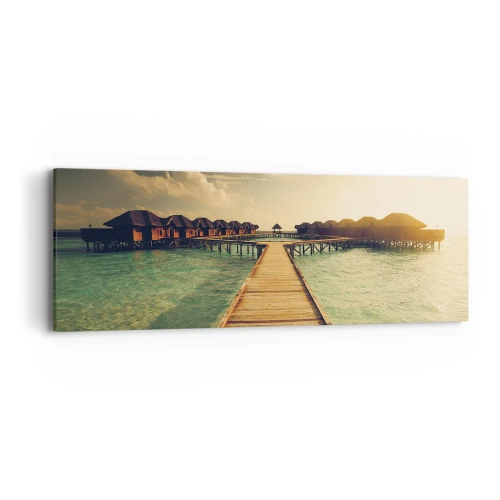 Cuadro sobre lienzo - Impresión de Imagen - Una cálida invitación - 90x30 cm