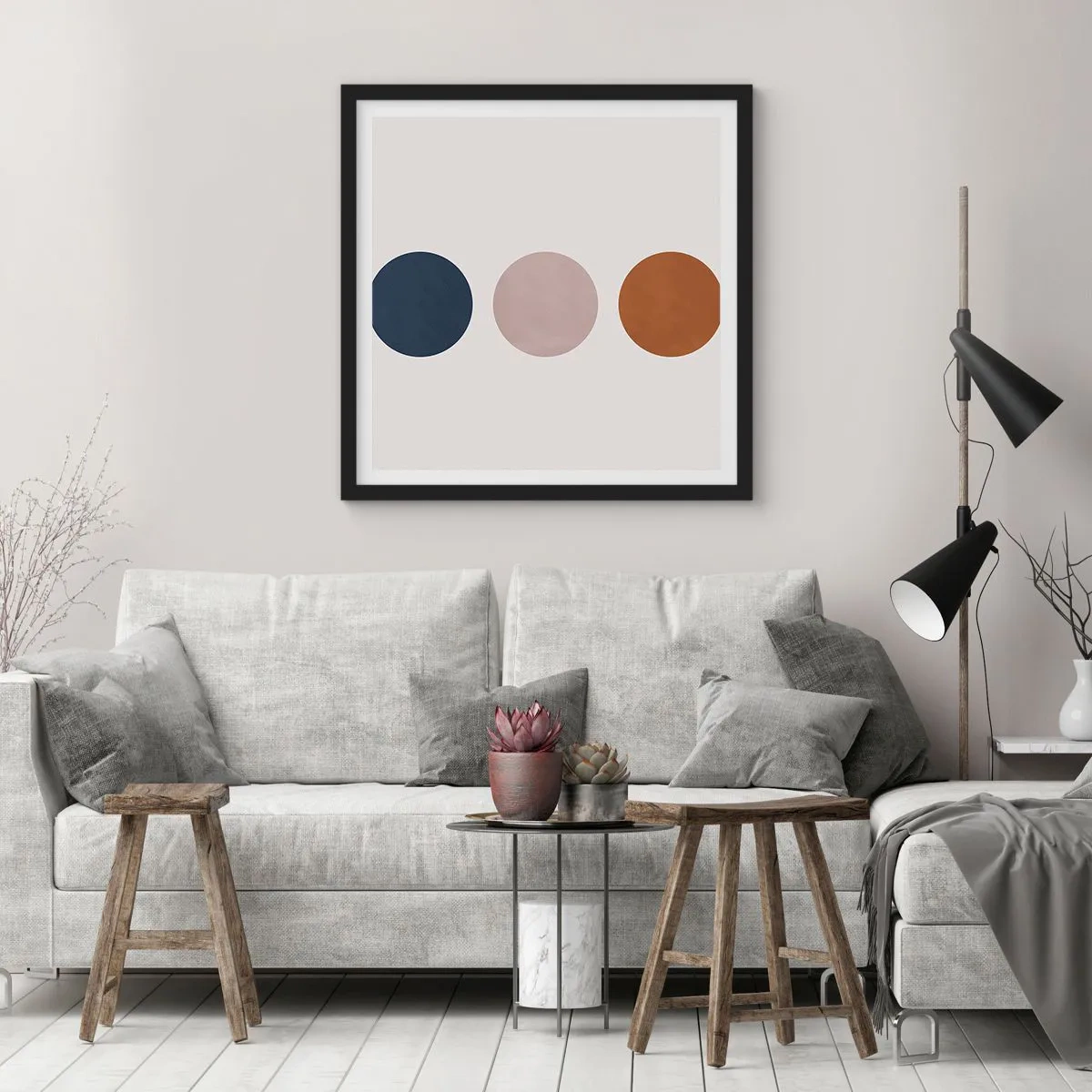 Póster en marco negro - Símbolo de perfección - 60x60 cm