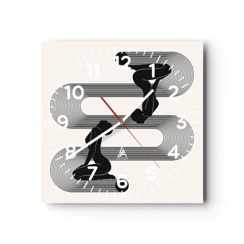 Reloj de pared - Reloj de vidrio - Simetría sensual - 40x40 cm