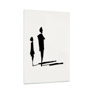 Cuadro sobre vidrio - Impresiones sobre Vidrio - Siluetas de dos personas en negro sobre un fondo claro - 80x120cm - ¿Seguro que juntos? - Decoración de pared moderna para salón y dormitorio ARTTOR