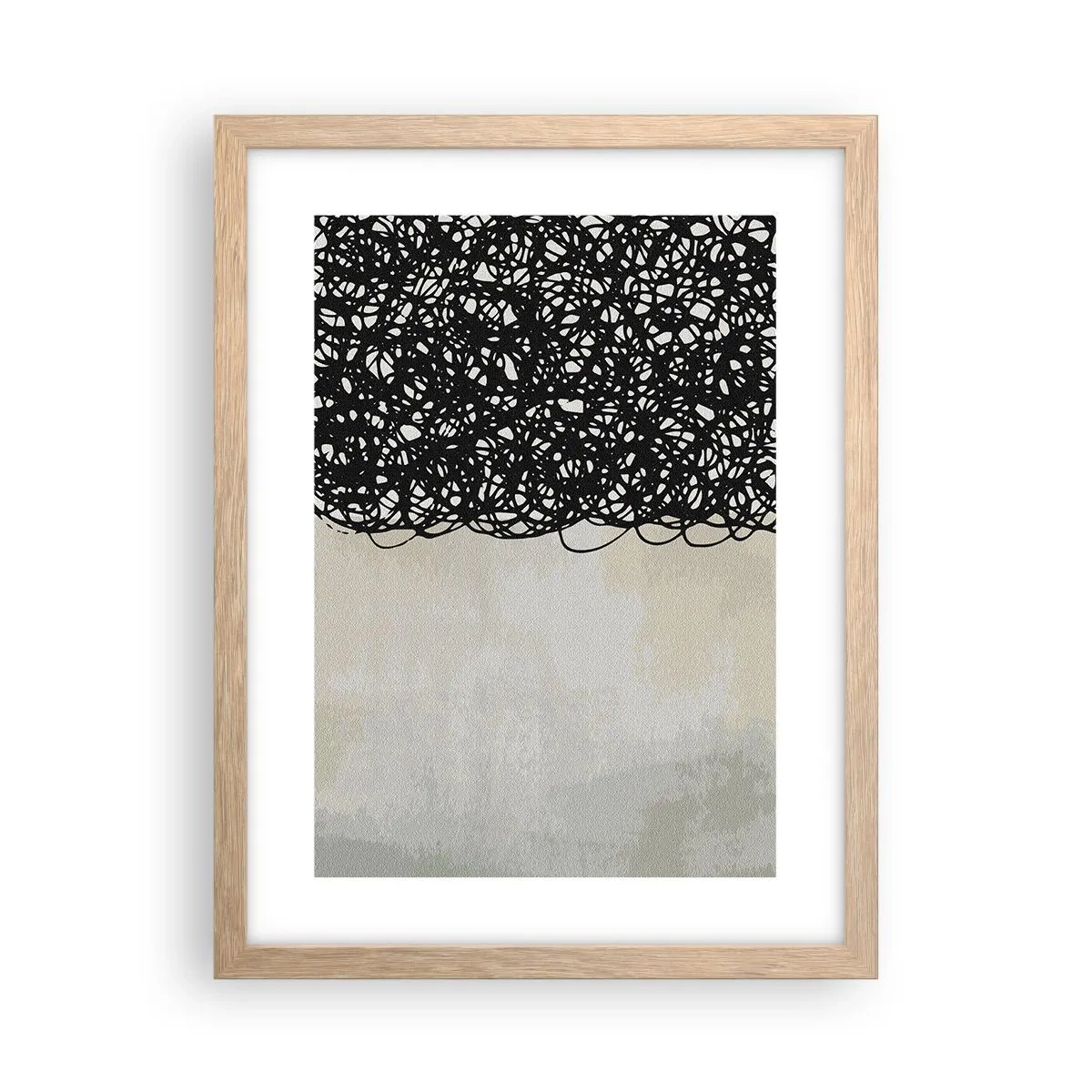 Póster en marco roble claro - Una abstracción arremolinada - 30x40 cm