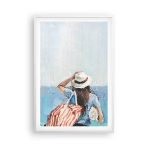 Póster en marco blanco - Bienvenida a tus vacaciones - 61x91 cm