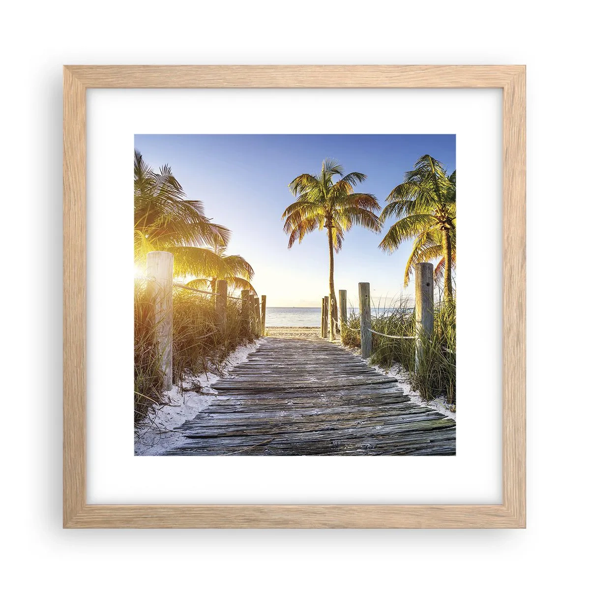Póster en marco roble claro - Directo al paraíso - 30x30 cm