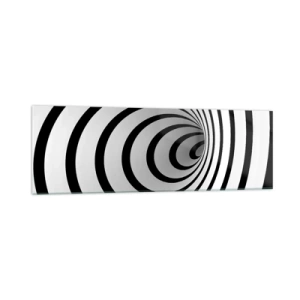 Cuadro sobre vidrio - Impresiones sobre Vidrio - Una espiral en blanco y negro que crea un efecto hipnótico. - 160x50cm - ¿Tampoco puedes resistirte? - Decoración de pared moderna para salón y dormitorio ARTTOR