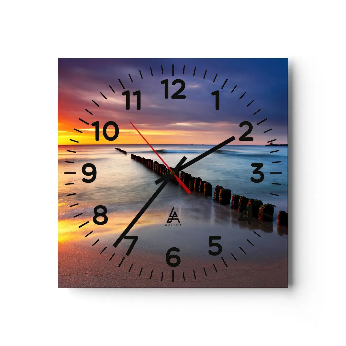Reloj de pared - Reloj de vidrio - Escuchar el silencio - 30x30 cm