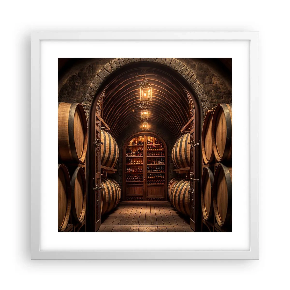 Póster en marco blanco - Sótano atmosférico - 40x40 cm
