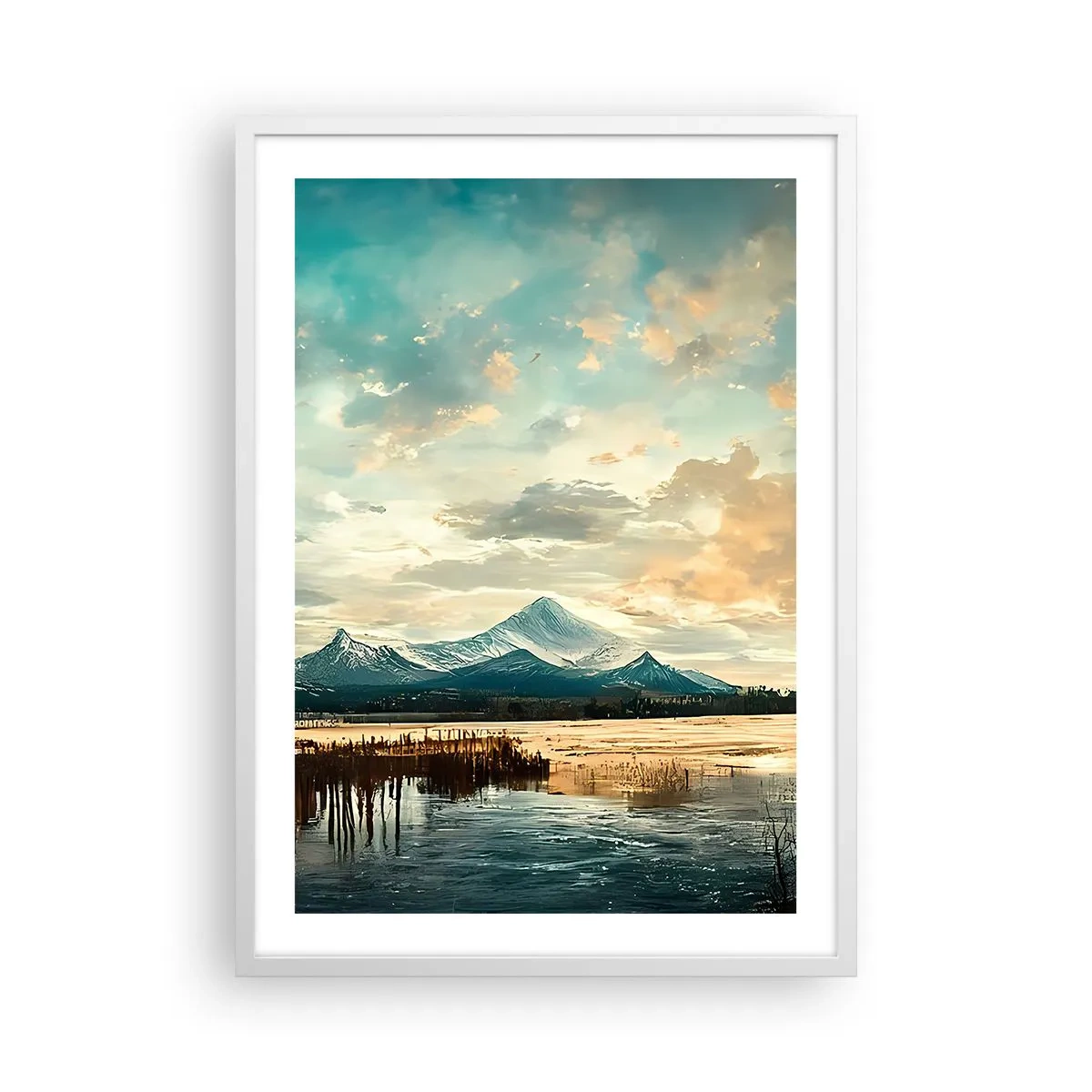 Póster en marco blanco - Bajo la protección del cielo - 50x70 cm