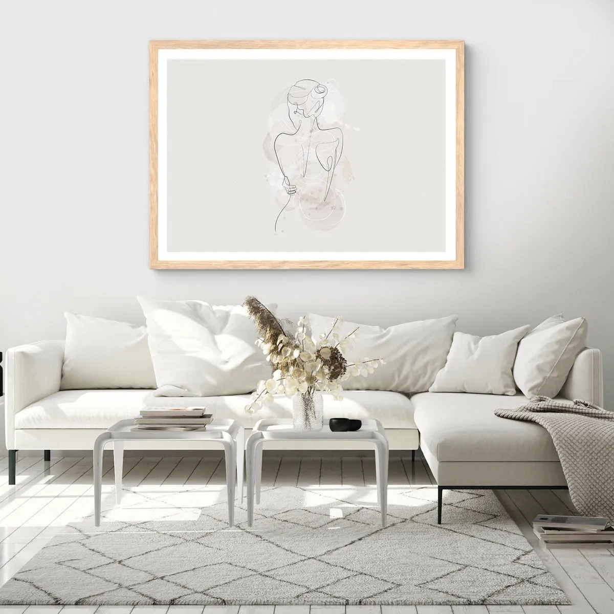 Póster en marco roble claro - Como un cuerpo sensible - 100x70 cm