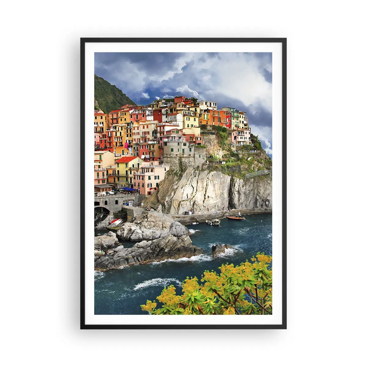 Póster en marco negro - En el acantilado - 70x100 cm