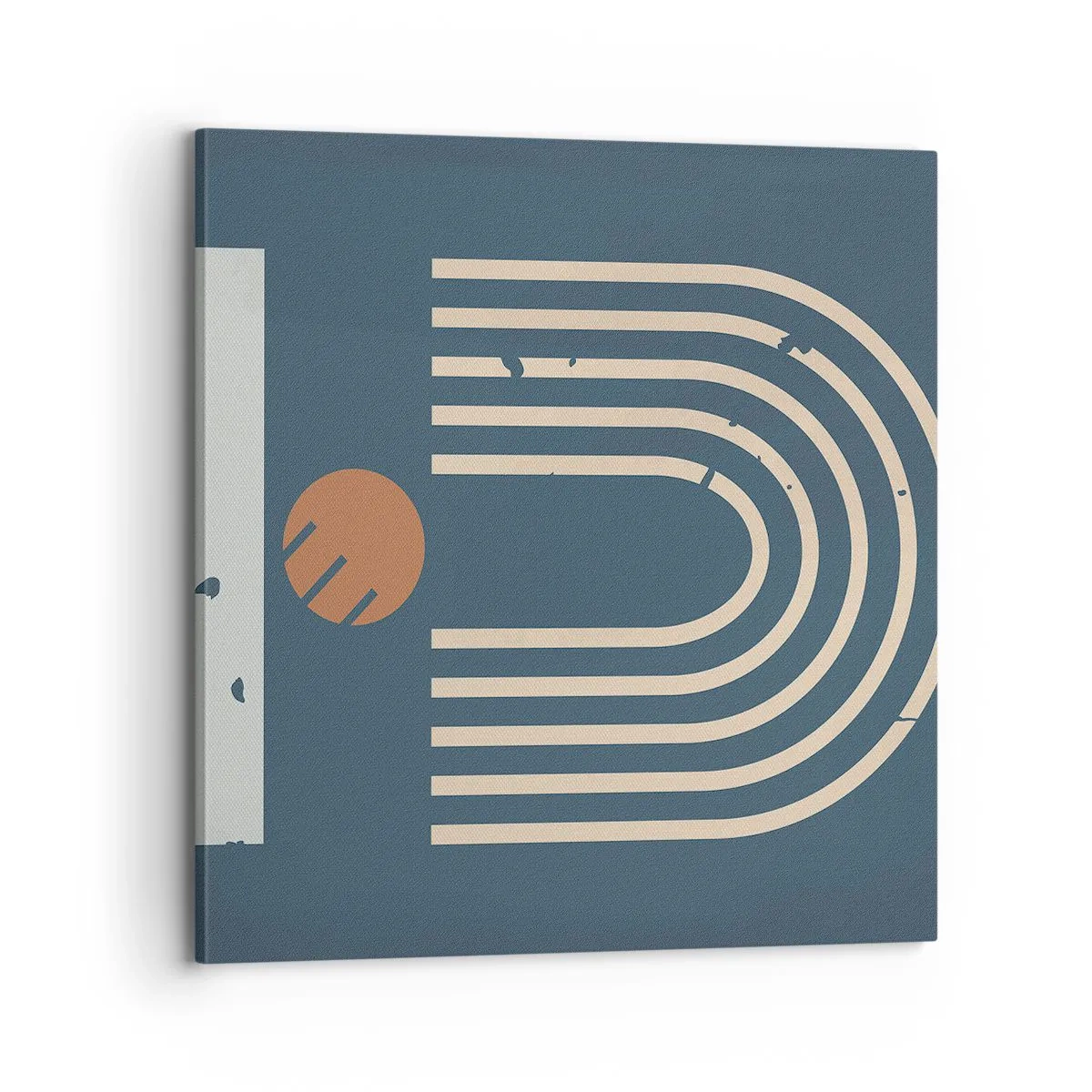 Cuadro sobre lienzo - Impresión de Imagen - Geometría sobre azul marino - 70x70 cm