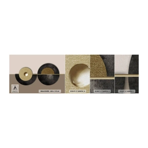 Muestra de fotomural Premium Canvas - Variaciones en torno a un círculo - Ruedas, Abstracción, Arte deco - 100x30 cm