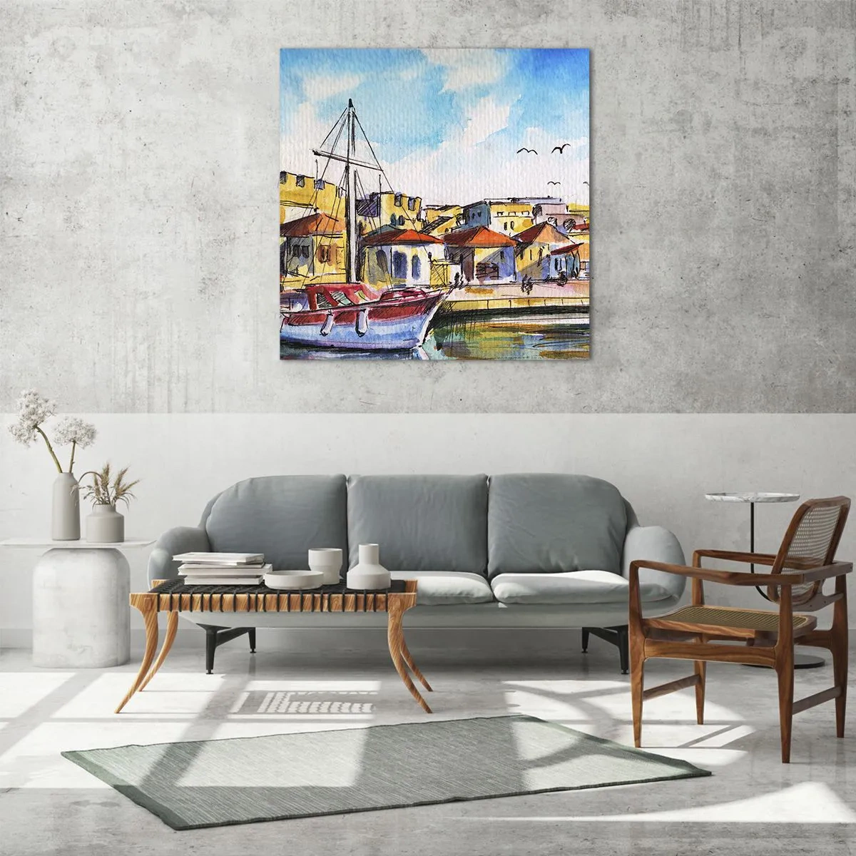 Cuadro sobre vidrio - Impresiones sobre Vidrio - Tarde de arco iris - 60x60 cm