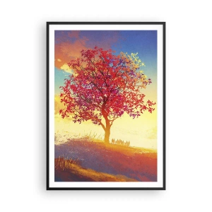 Póster en marco negro - Un peregrino en su destino - 70x100 cm