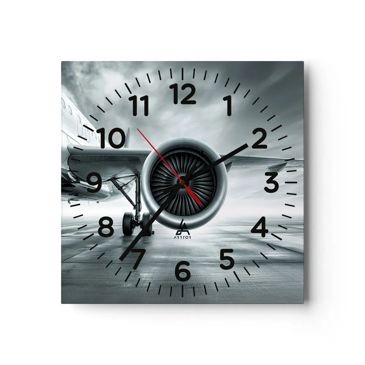 Reloj de pared - Reloj de vidrio - Hay poder - 30x30 cm