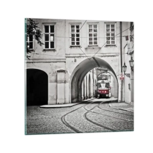 Cuadro sobre vidrio - Impresiones sobre Vidrio - A través del laberinto urbano - 30x30 cm