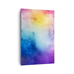 Cuadro sobre lienzo - Impresión de Imagen - Una composición abstracta en tonos pastel de rosa y azul. - 80x120cm - Casi en el séptimo cielo - Decoración de pared moderna para salón y dormitorio ARTTOR