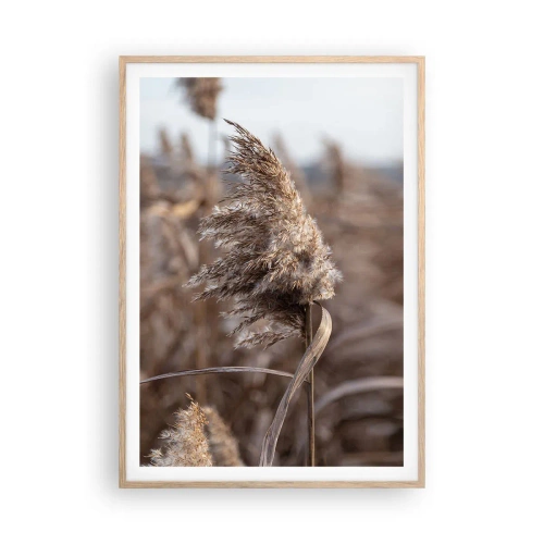 Póster en marco roble claro - Es hora de volar con el viento - 70x100 cm