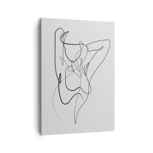 Cuadro sobre lienzo - Impresión de Imagen - Contorno minimalista de una silueta femenina - 50x70cm - Realmente, tal y como eres - Decoración de pared moderna para salón y dormitorio ARTTOR