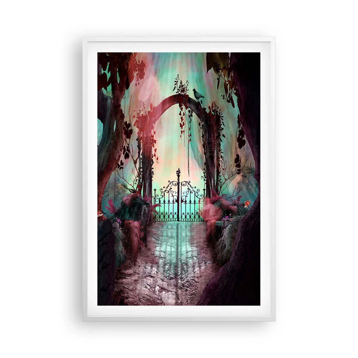 Póster en marco blanco - Jardín secreto - 61x91 cm