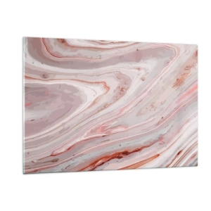 Cuadro sobre vidrio - Impresiones sobre Vidrio - Patrón abstracto en tonos rosa y marrón. - 120x80cm - Rosa líquido - Decoración de pared moderna para salón y dormitorio ARTTOR