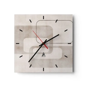 Reloj de pared - Reloj de vidrio - Fuga geométrica - 40x40 cm