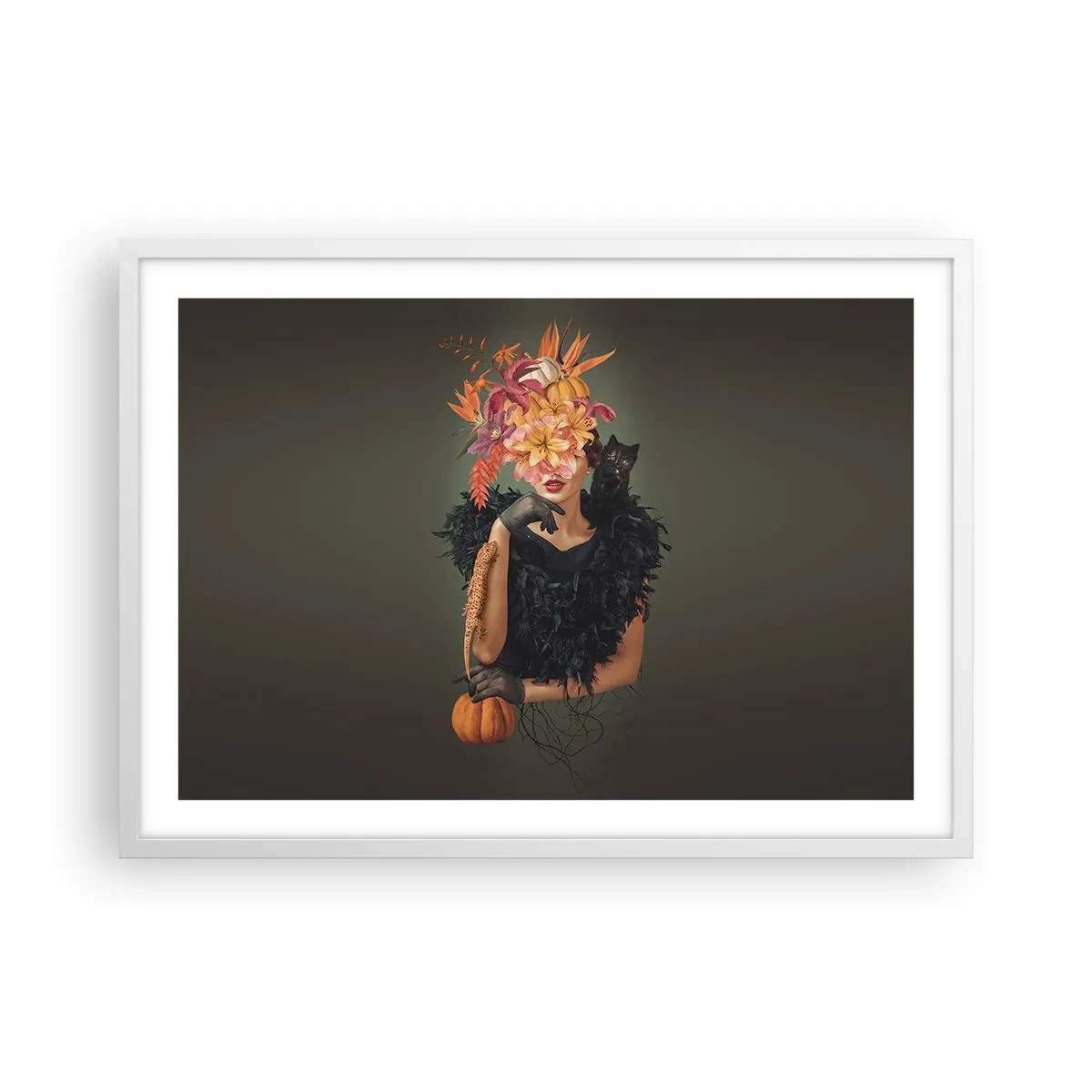 Póster en marco blanco - Hechizo de bruja - 70x50 cm