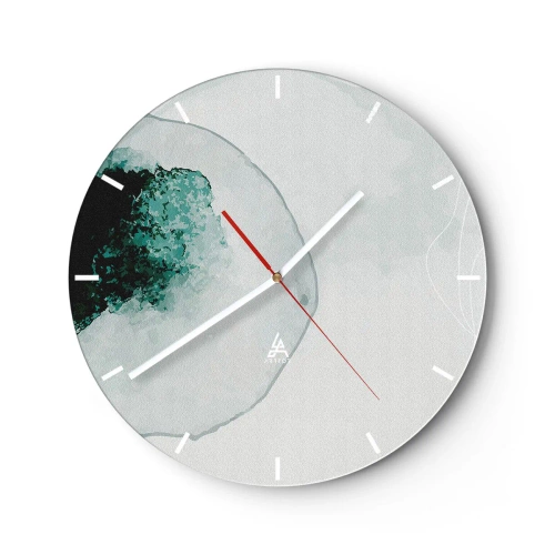 Reloj de pared - Reloj de vidrio - En una gota de agua - 40x40 cm