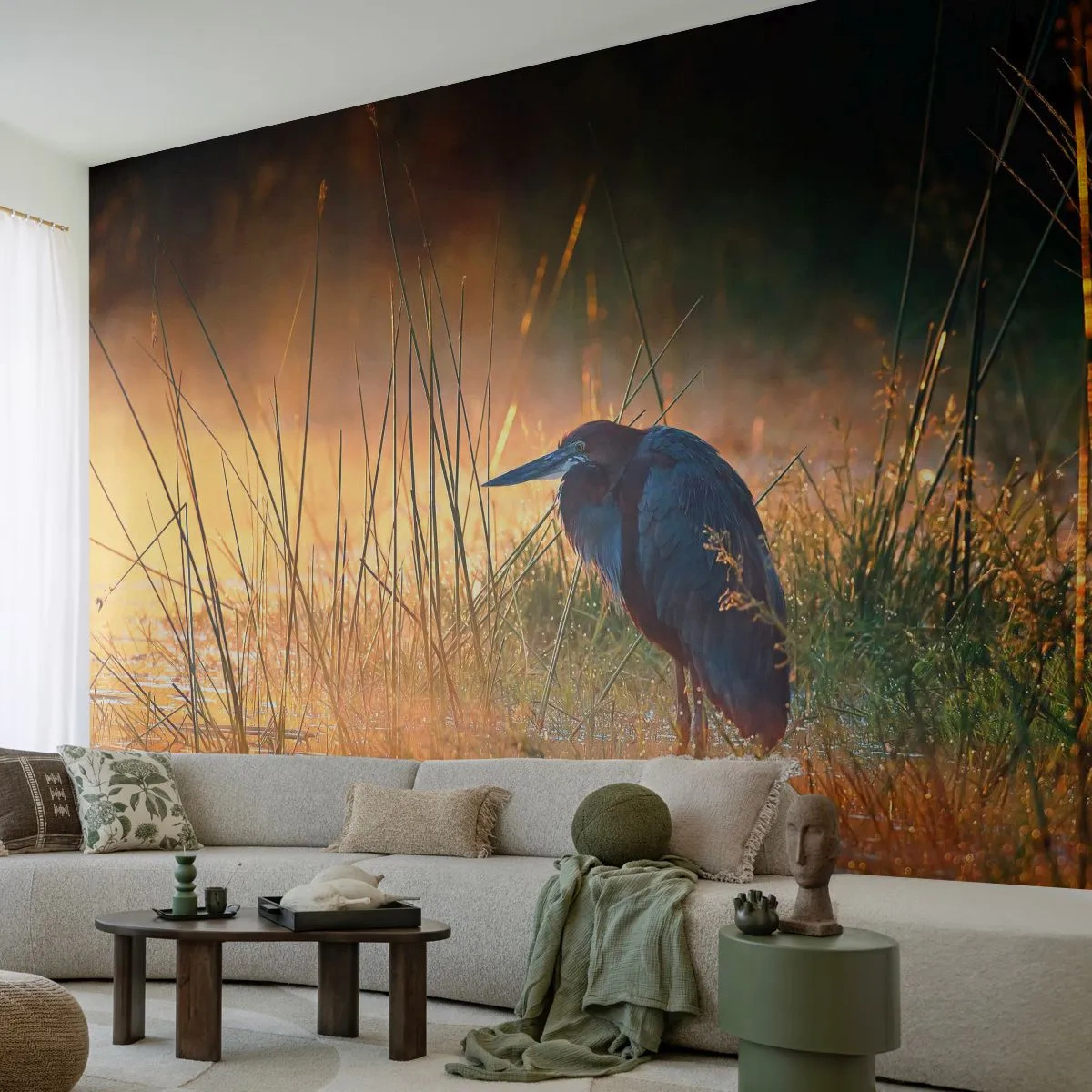 Fotomural Autadhesivo Deluxe Sticker - Dame un respiro con estas fotos - Garza, Pájaro, Naturaleza - 350x256 cm