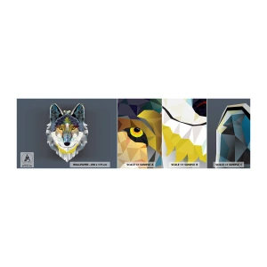Muestra de fotomural autoadhesivo Deluxe Sticker - Habla del lobo si lo ves - Abstracción, Lobo, animales - 100x30 cm