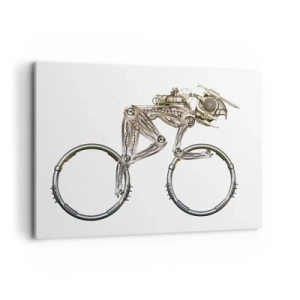 Cuadro sobre lienzo - Impresión de Imagen - Una bicicleta mecánica con un diseño futurista. - 100x70cm - Una magnífica máquina - Decoración de pared moderna para salón y dormitorio ARTTOR