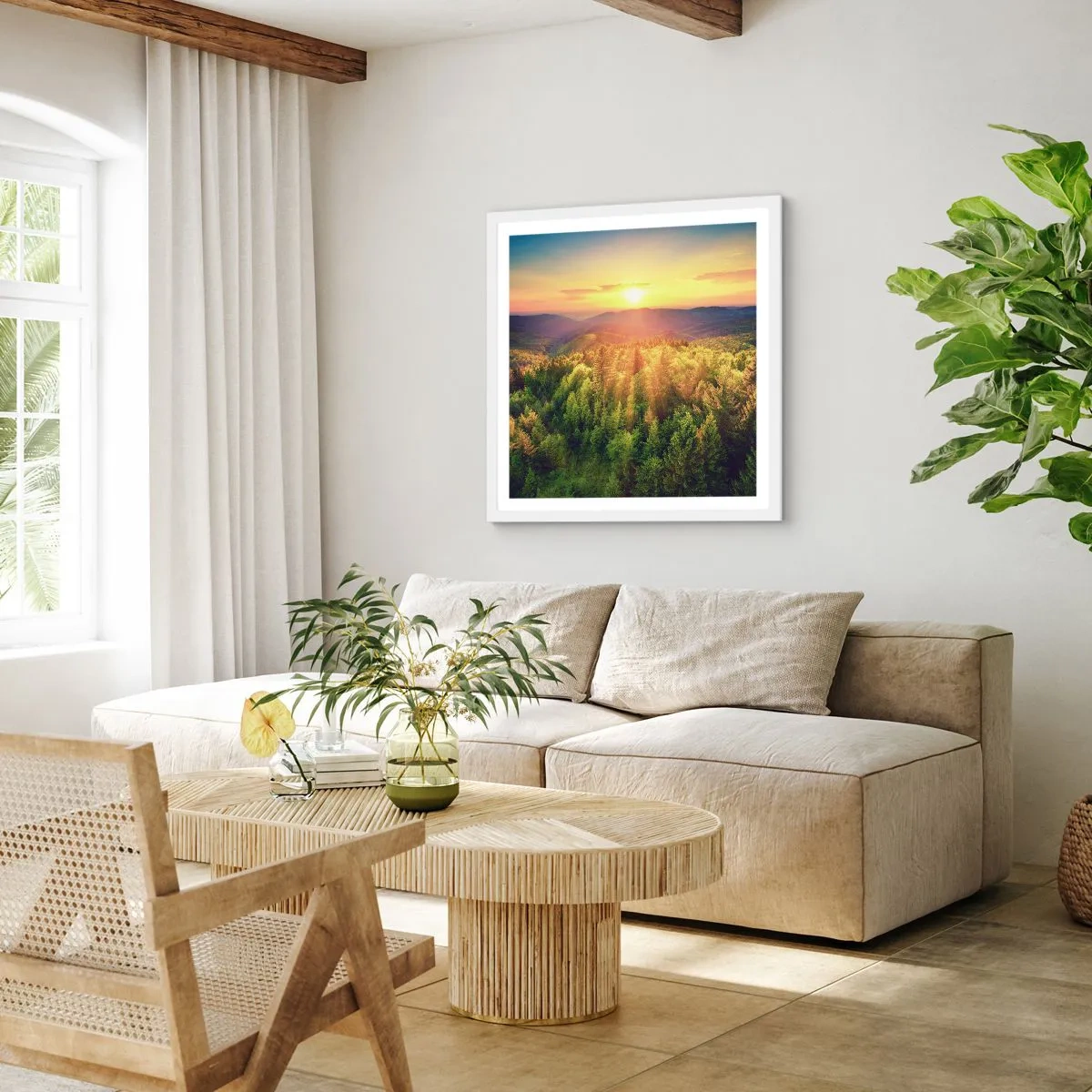 Póster en marco blanco - Desde lo alto - 30x30 cm