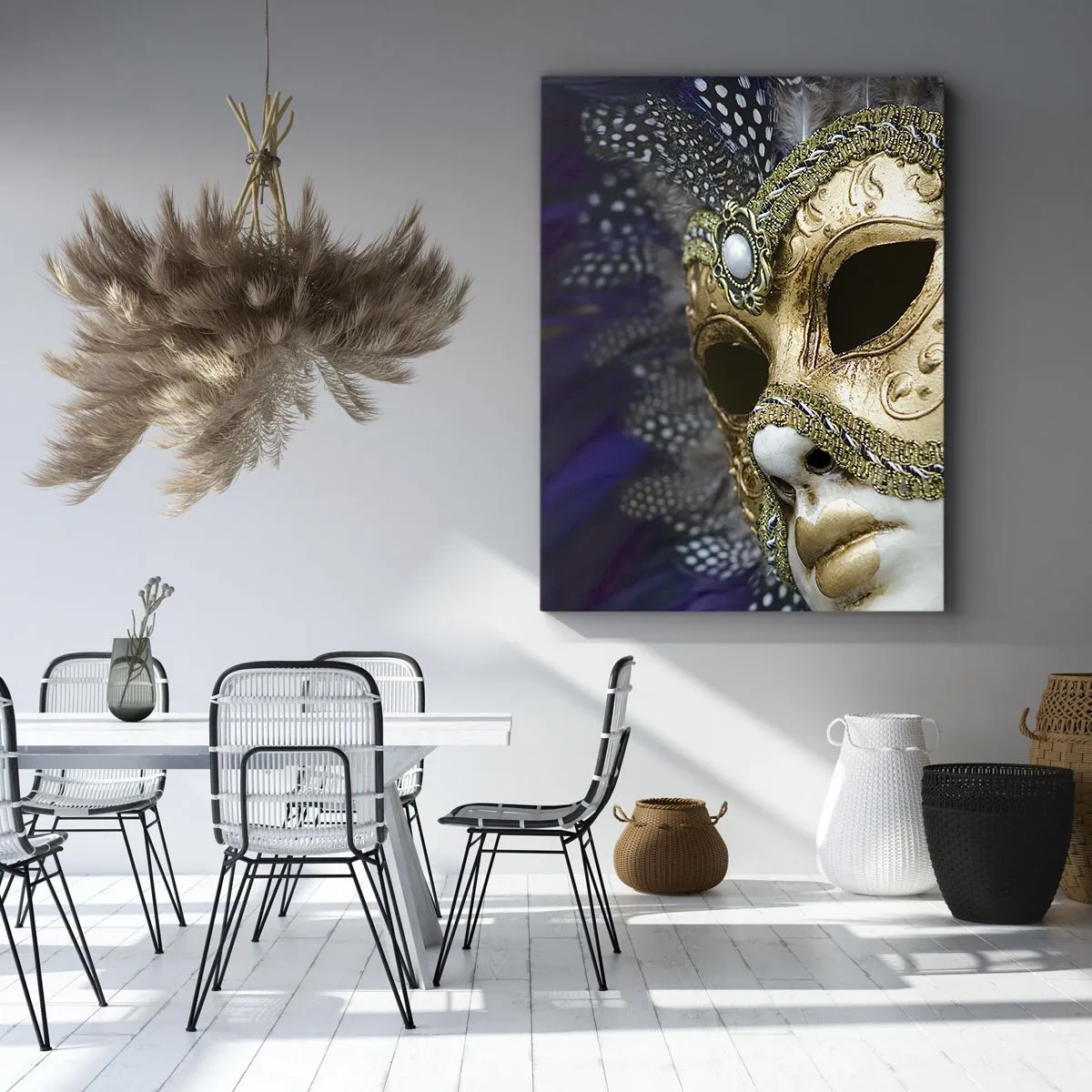 Cuadro sobre lienzo - Impresión de Imagen - Retrato veneciano en oro - 55x100 cm