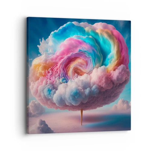 Cuadro sobre lienzo - Impresión de Imagen - El sueño de un parque de atracciones - 30x30 cm