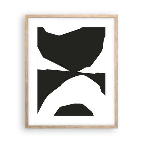 Póster en marco roble claro - Positivo-negativo - 40x50 cm