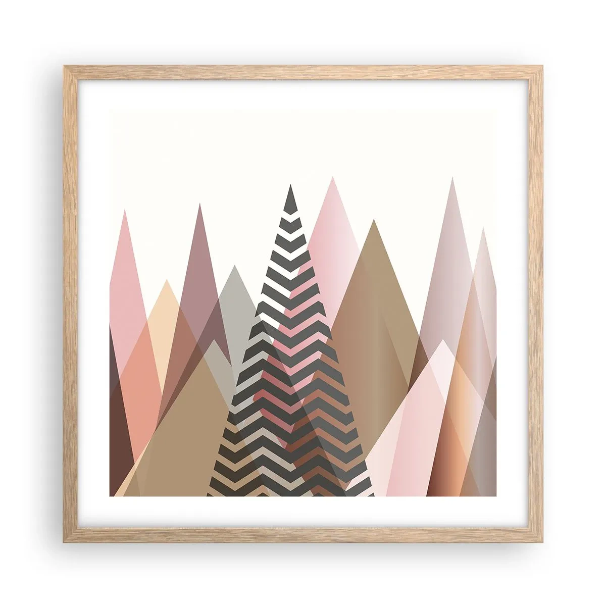 Póster en marco roble claro - Una visión piramidal - 50x50 cm
