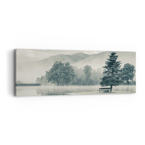 Cuadro sobre lienzo - Impresión de Imagen - El lago sigue durmiendo - 90x30 cm