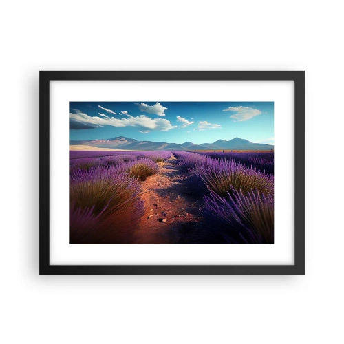 Póster en marco negro - Campos fragantes - 40x30 cm