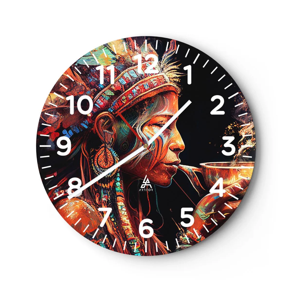 Reloj de pared - Reloj de vidrio - Un ritual mágico - 30x30 cm