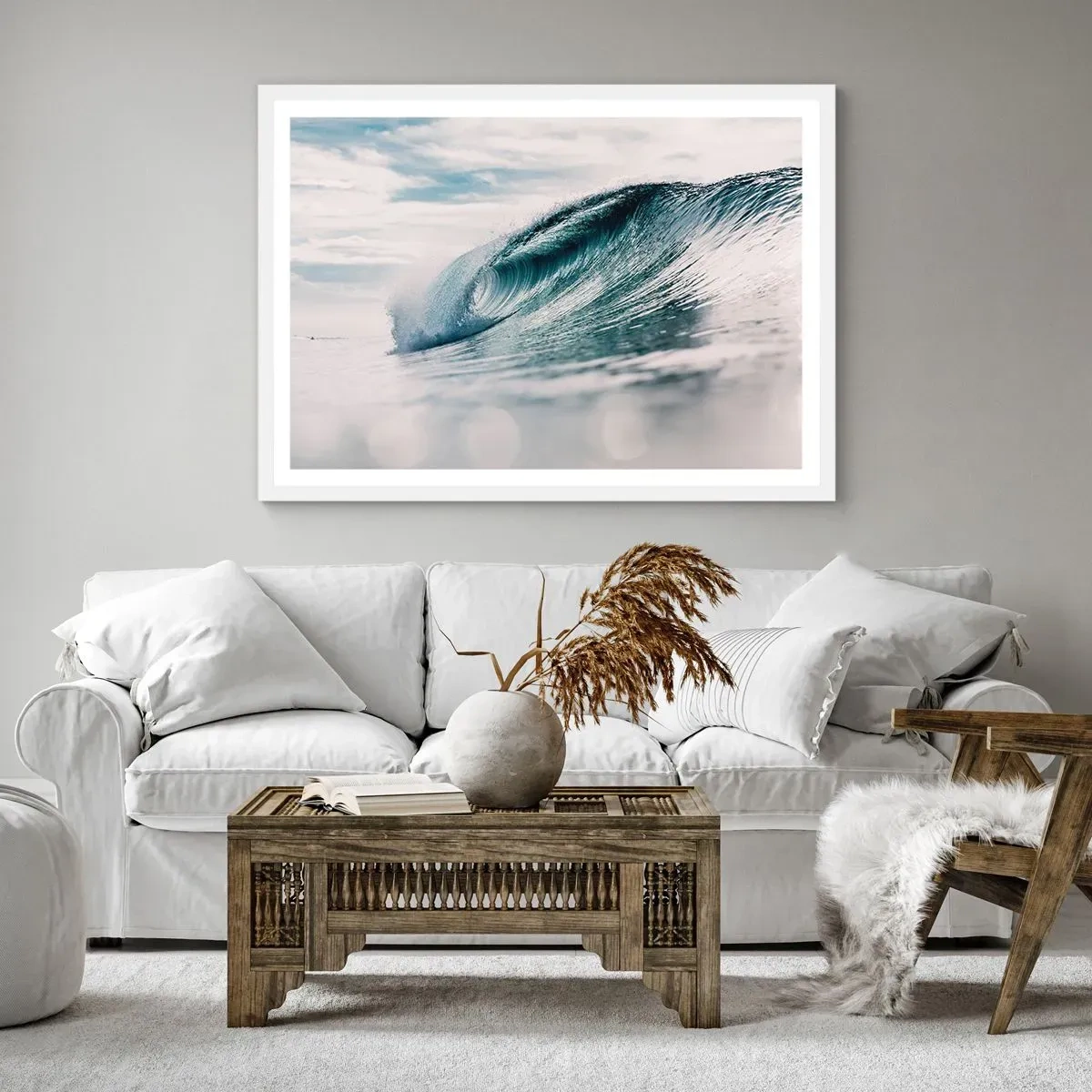 Póster en marco blanco - La cima del océano - 70x50 cm