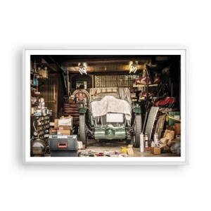 Póster en marco blanco - Volver al pasado - 100x70 cm