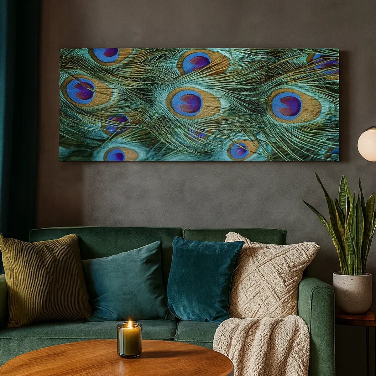 Cuadro sobre lienzo - Impresión de Imagen - Mirada de pavo real - 30x30 cm