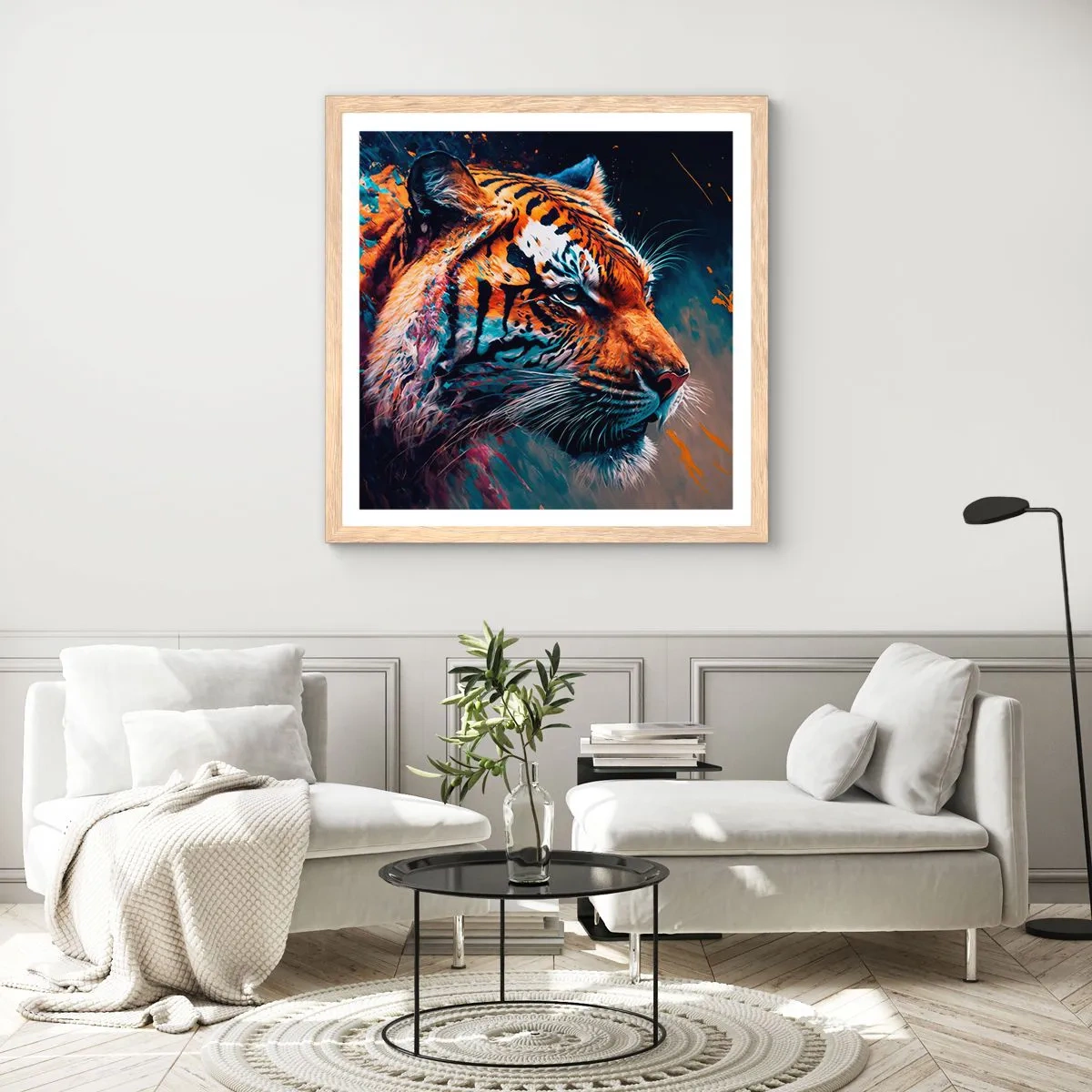 Póster en marco roble claro - Belleza salvaje - 40x40 cm