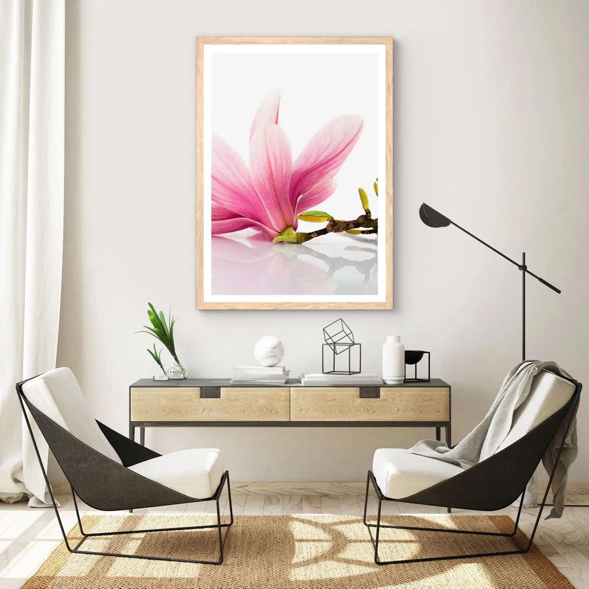 Póster en marco roble claro - Suave como un soplo de primavera - 50x70 cm